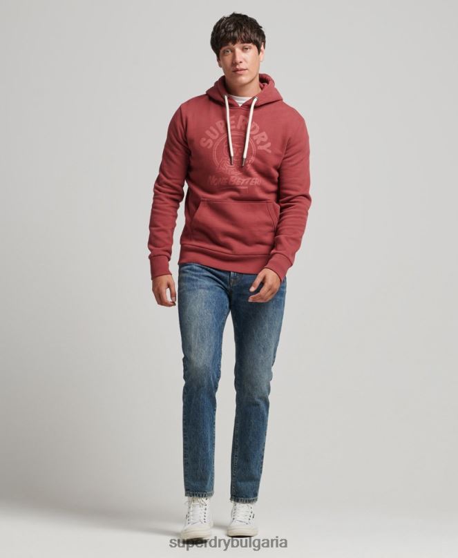 Superdry облекло N00H5137 червен мъже качулка със знак писател