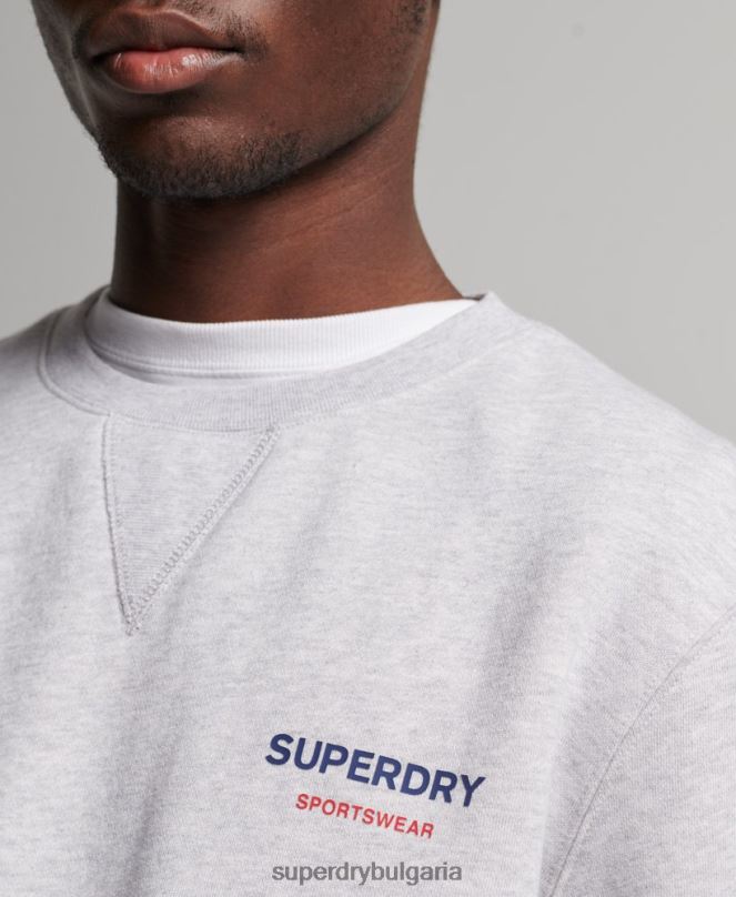 Superdry облекло N00H513 сиво мъже код спортно облекло суичър crew