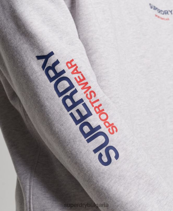 Superdry облекло N00H513 сиво мъже код спортно облекло суичър crew