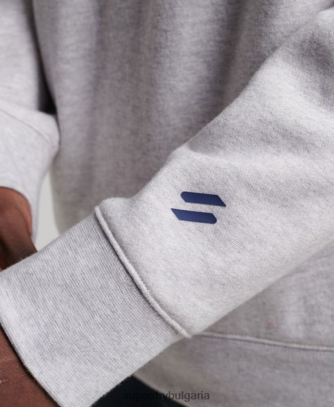 Superdry облекло N00H513 сиво мъже код спортно облекло суичър crew