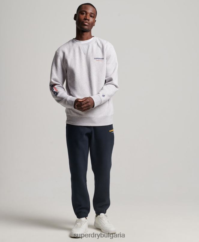 Superdry облекло N00H513 сиво мъже код спортно облекло суичър crew