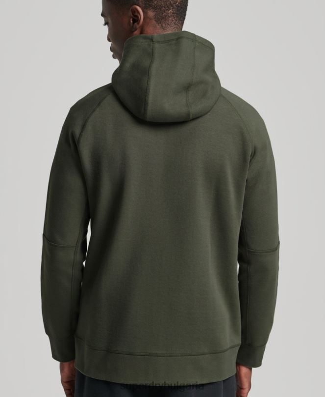 Superdry облекло N00H5140 каки мъже суичър с цип код тек
