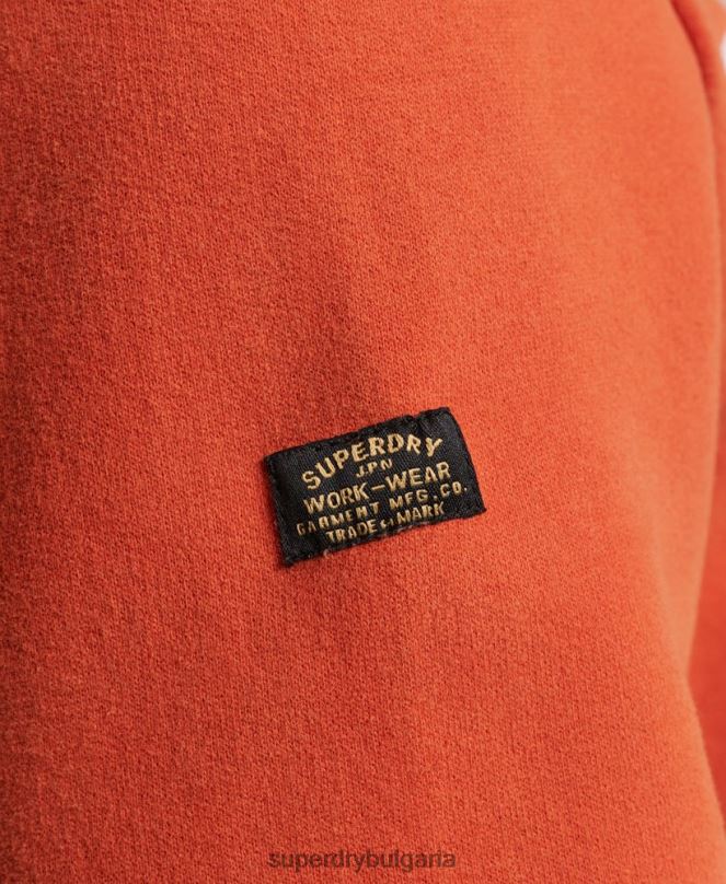 Superdry облекло N00H5143 оранжево мъже винтидж класически суичър crew