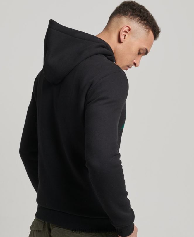 Superdry облекло N00H5145 черен мъже интересна качулка с ретро лого