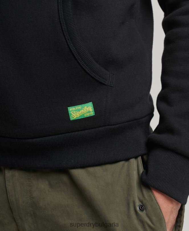 Superdry облекло N00H5145 черен мъже интересна качулка с ретро лого