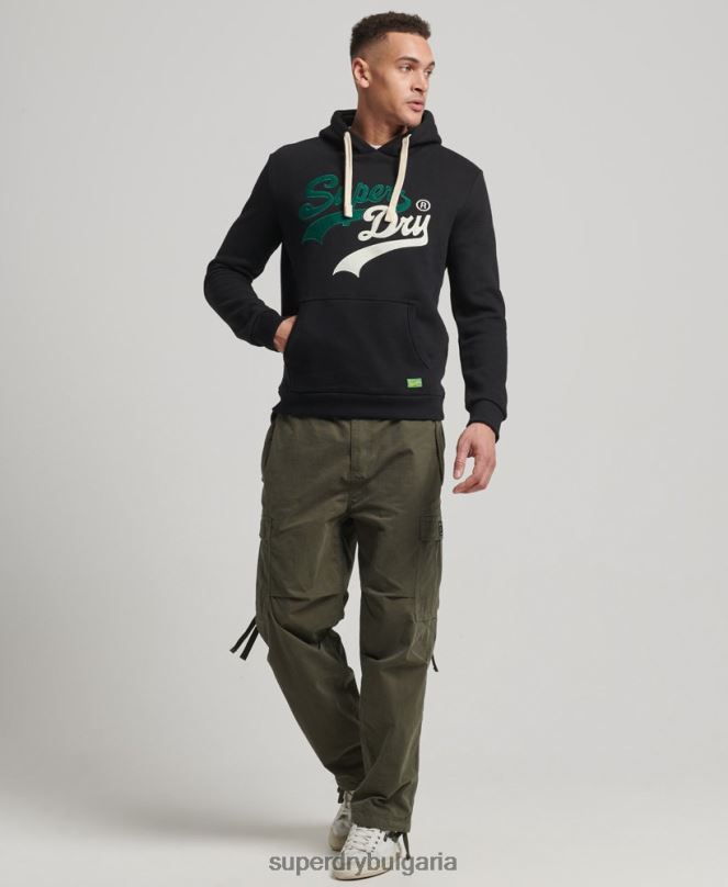 Superdry облекло N00H5145 черен мъже интересна качулка с ретро лого