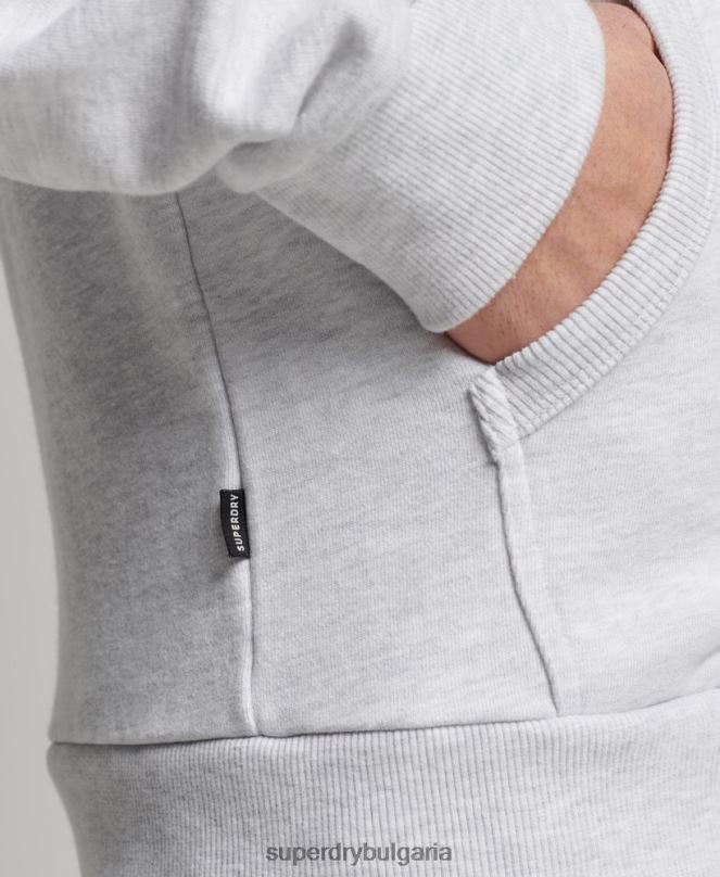 Superdry облекло N00H5150 светло сив мъже класическа качулка с цип с ретро лого