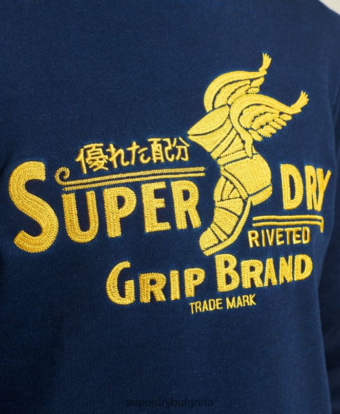Superdry облекло N00H5157 тъмно синьо мъже стенен суичър crew