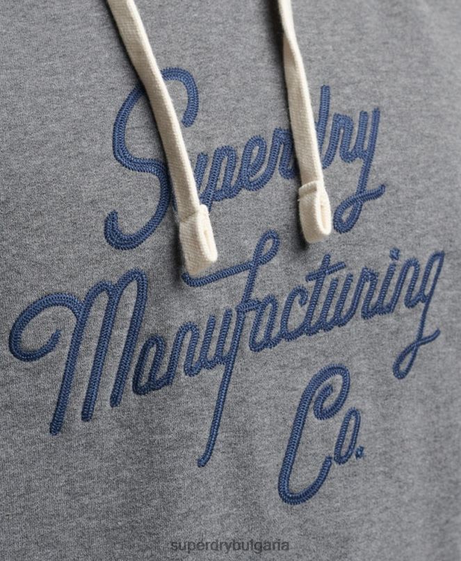 Superdry облекло N00H5158 сиво мъже стилизирана и изработена качулка