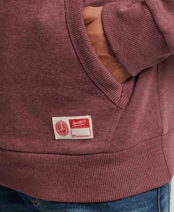 Superdry облекло N00H5167 червен мъже колежанско суичър с винтидж сценарий