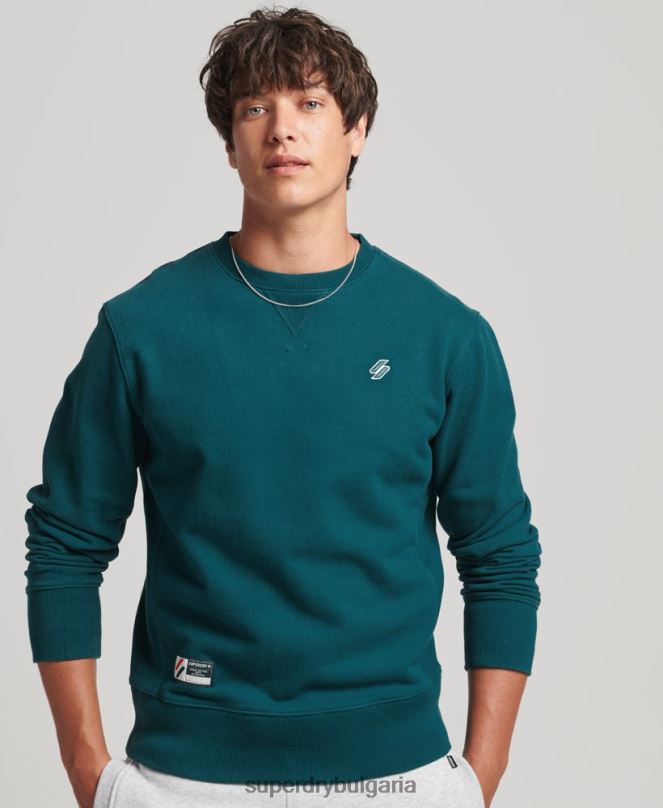 Superdry облекло N00H5172 син мъже суитшърт с код от органичен памук