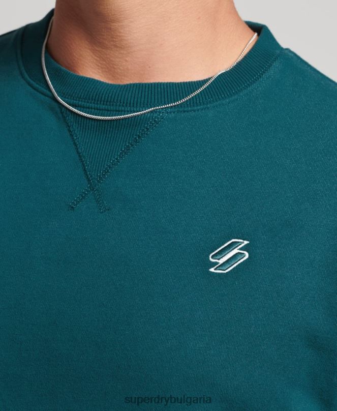 Superdry облекло N00H5172 син мъже суитшърт с код от органичен памук