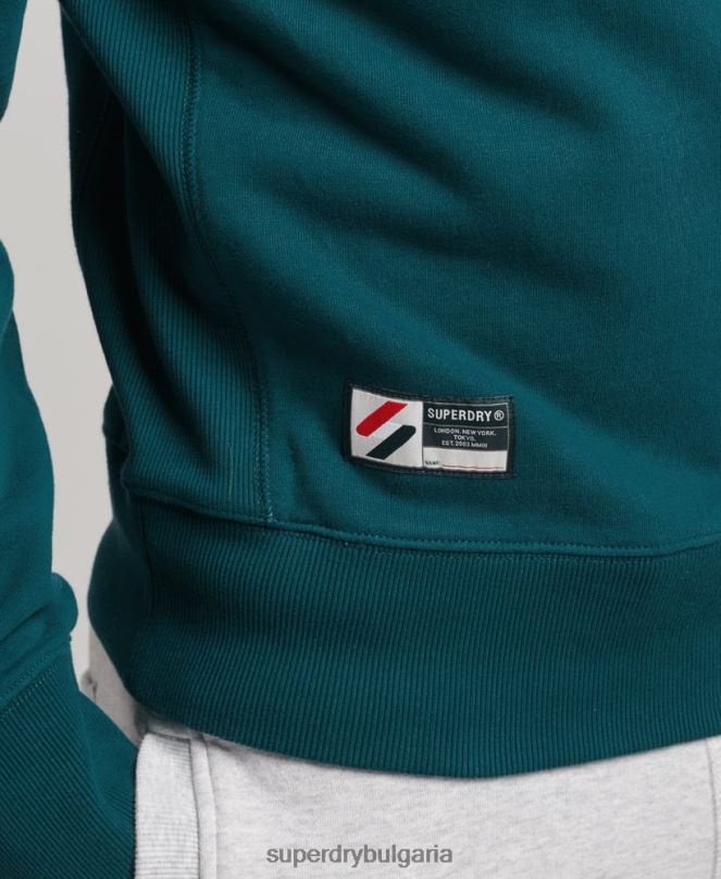 Superdry облекло N00H5172 син мъже суитшърт с код от органичен памук