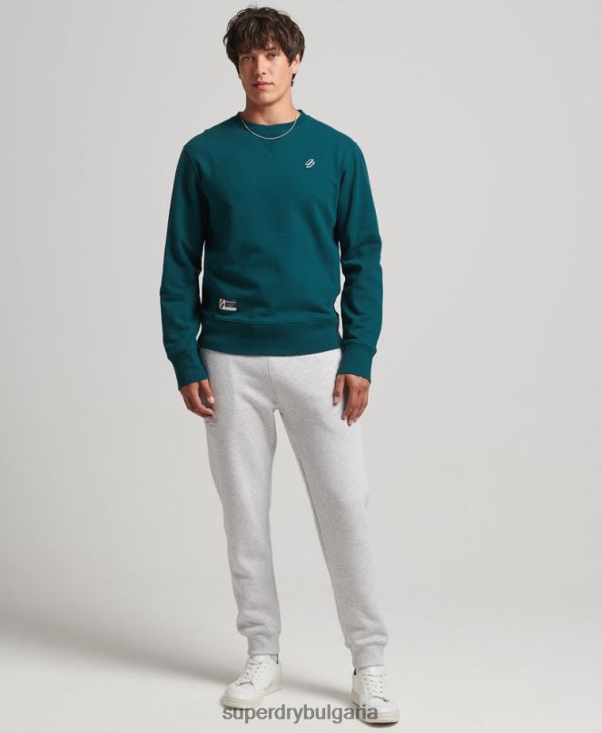 Superdry облекло N00H5172 син мъже суитшърт с код от органичен памук