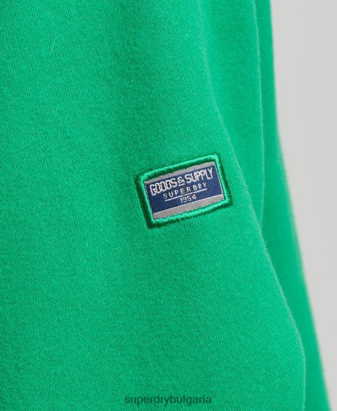 Superdry облекло N00H5177 зелено мъже суичър с лого с бродирана тонална основа