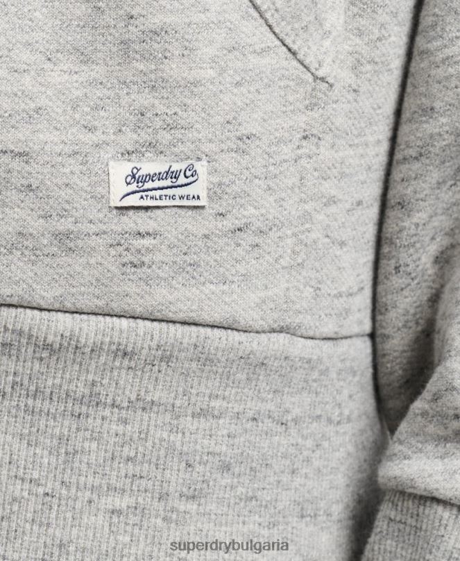 Superdry облекло N00H5178 сиво мъже ретро атлетичен градски hoodie