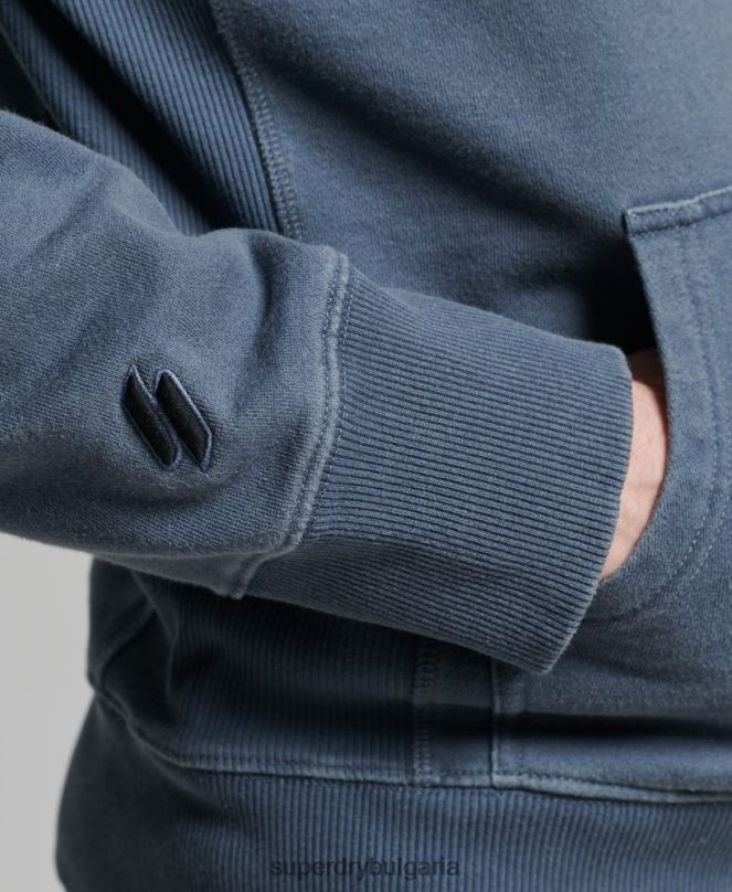 Superdry облекло N00H5180 военноморски флот мъже кодово лого дреха боядисана широка качулка