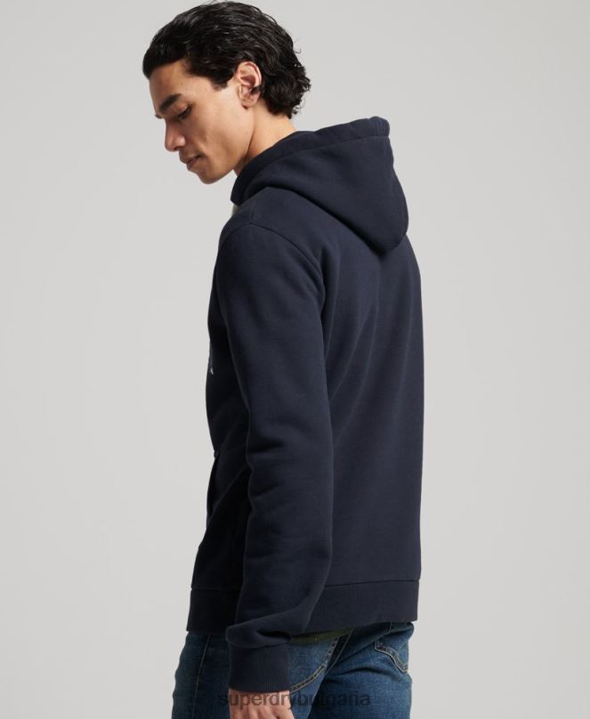 Superdry облекло N00H5186 военноморски флот мъже винтидж качулка с лого