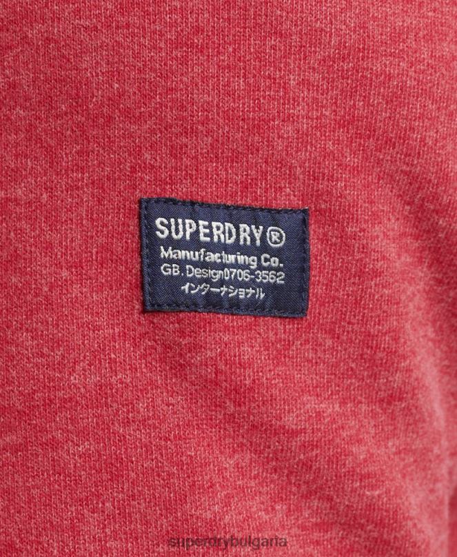 Superdry облекло N00H5188 червен мъже суитшърт marl crew с корпоративно лого