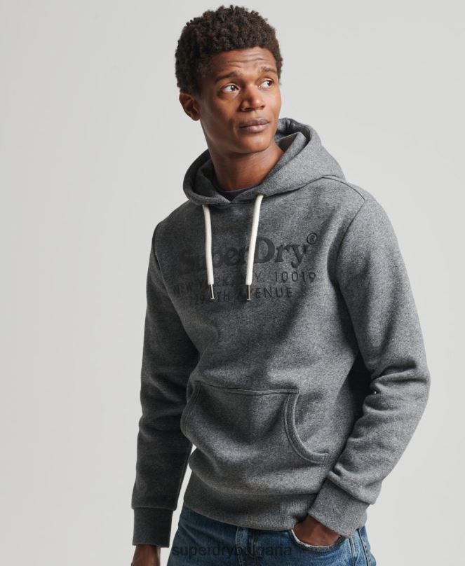 Superdry облекло N00H5189 тъмно сив мъже качулка в тон