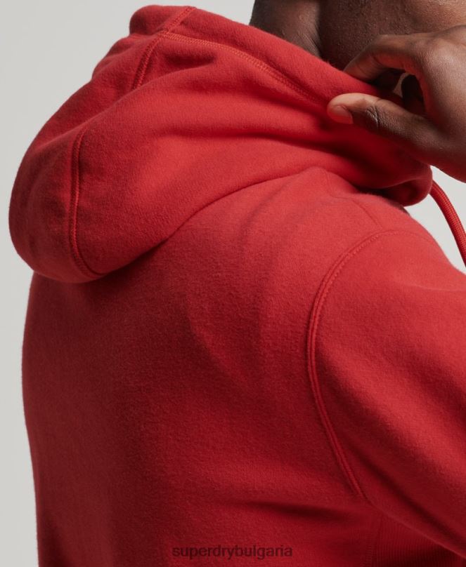 Superdry облекло N00H5194 червен мъже качулка с лого с апликация