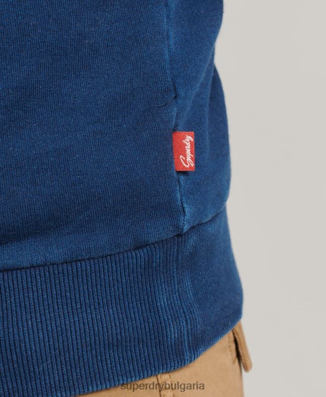 Superdry облекло N00H5198 син мъже стенен суичър crew