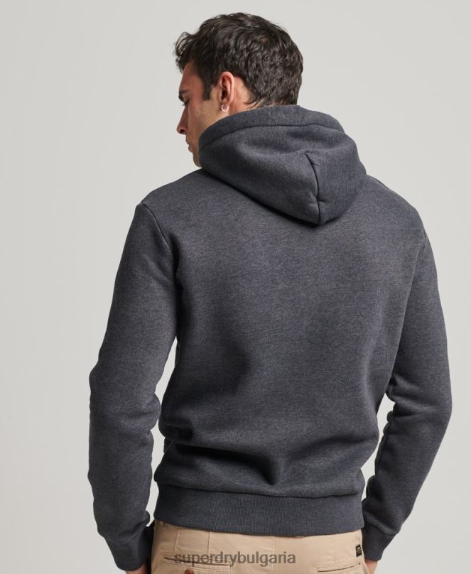 Superdry облекло N00H5200 тъмно сив мъже колежанско суичър с винтидж сценарий