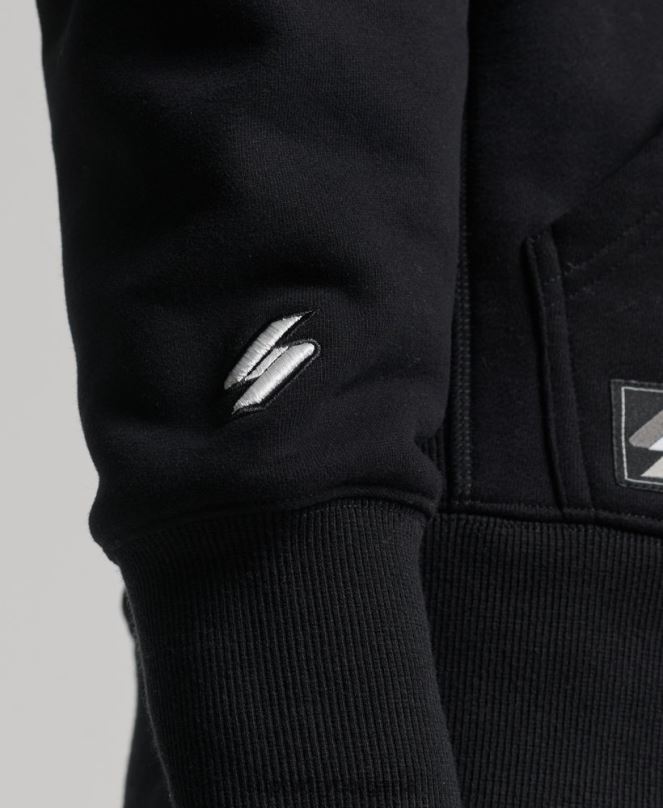Superdry облекло N00H5206 черен мъже широка качулка с бродирано микро лого
