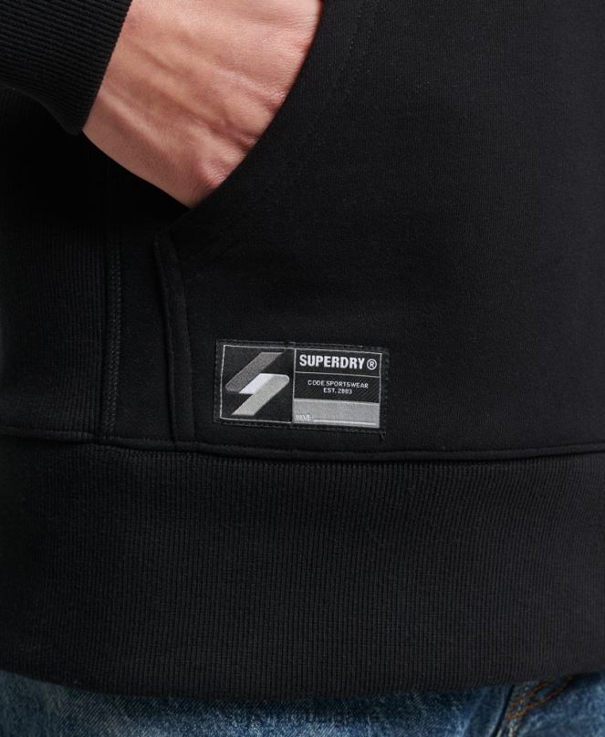 Superdry облекло N00H5206 черен мъже широка качулка с бродирано микро лого