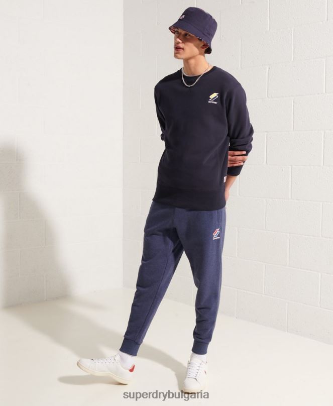 Superdry облекло N00H5209 военноморски флот мъже спортен суичър с кръгла яка