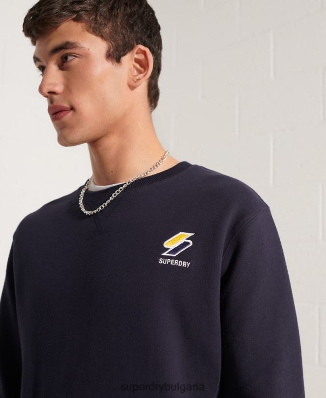 Superdry облекло N00H5209 военноморски флот мъже спортен суичър с кръгла яка