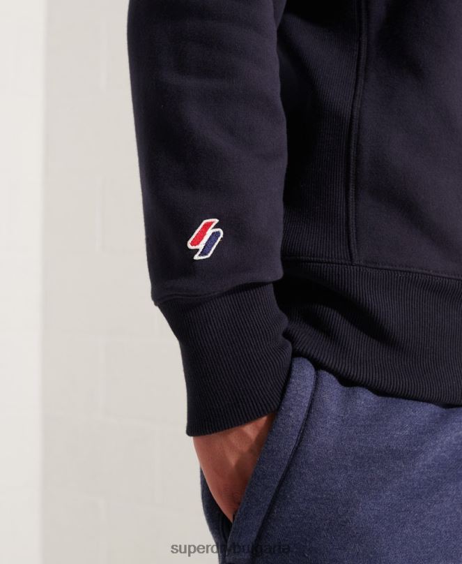 Superdry облекло N00H5209 военноморски флот мъже спортен суичър с кръгла яка