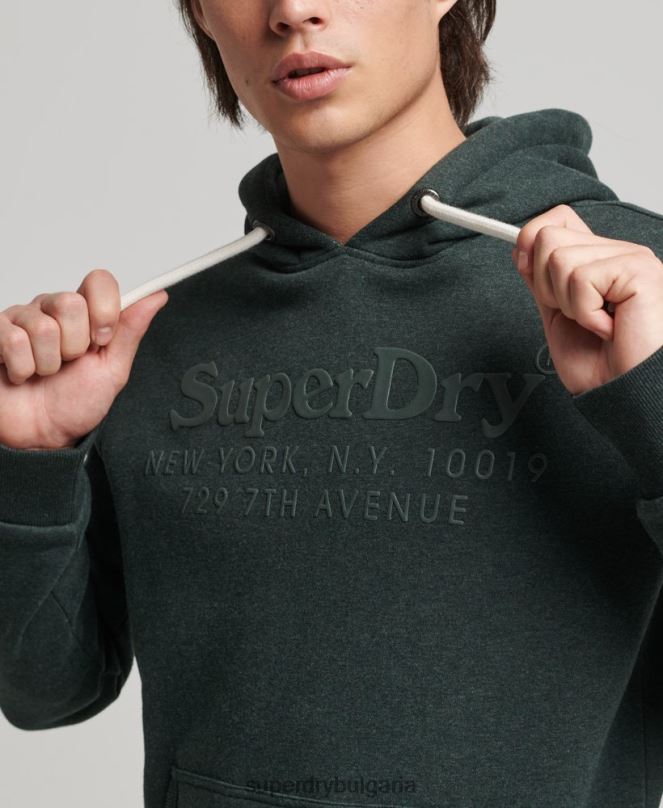 Superdry облекло N00H5212 зелено мъже качулка в тон