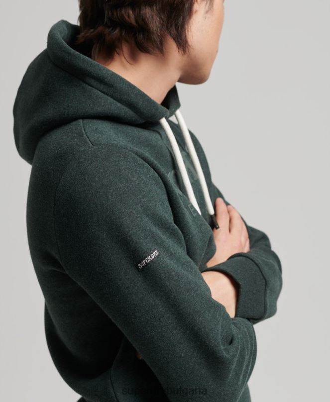 Superdry облекло N00H5212 зелено мъже качулка в тон