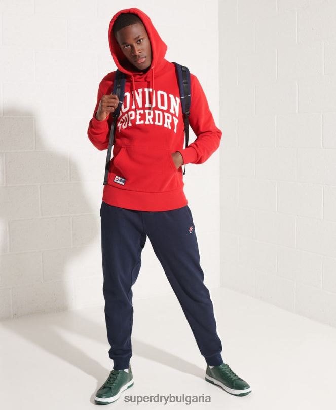 Superdry облекло N00H5215 червен мъже качулка за градски колеж