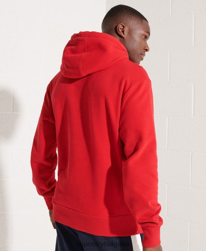 Superdry облекло N00H5215 червен мъже качулка за градски колеж