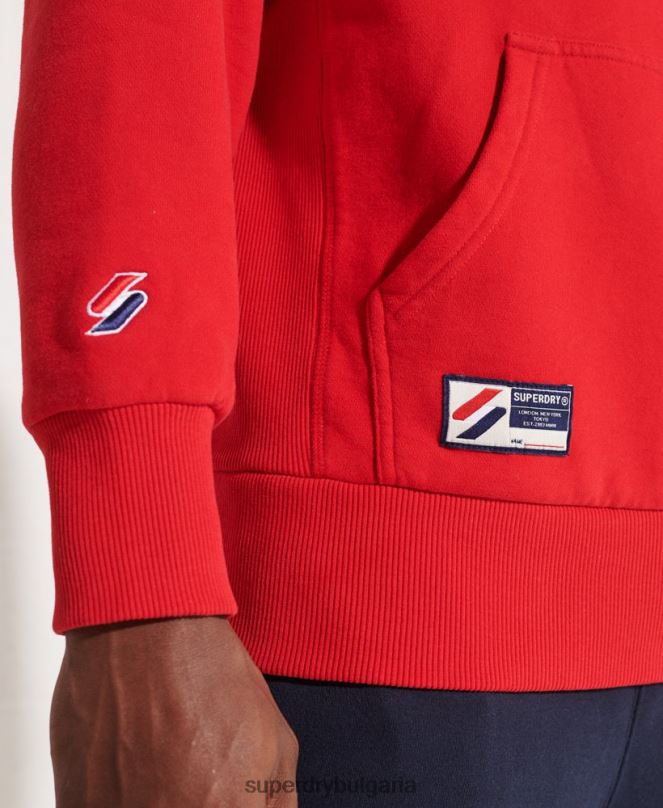Superdry облекло N00H5215 червен мъже качулка за градски колеж