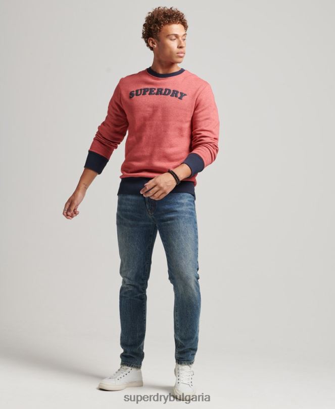 Superdry облекло N00H5224 червен мъже реколта cooper класически суичър crew