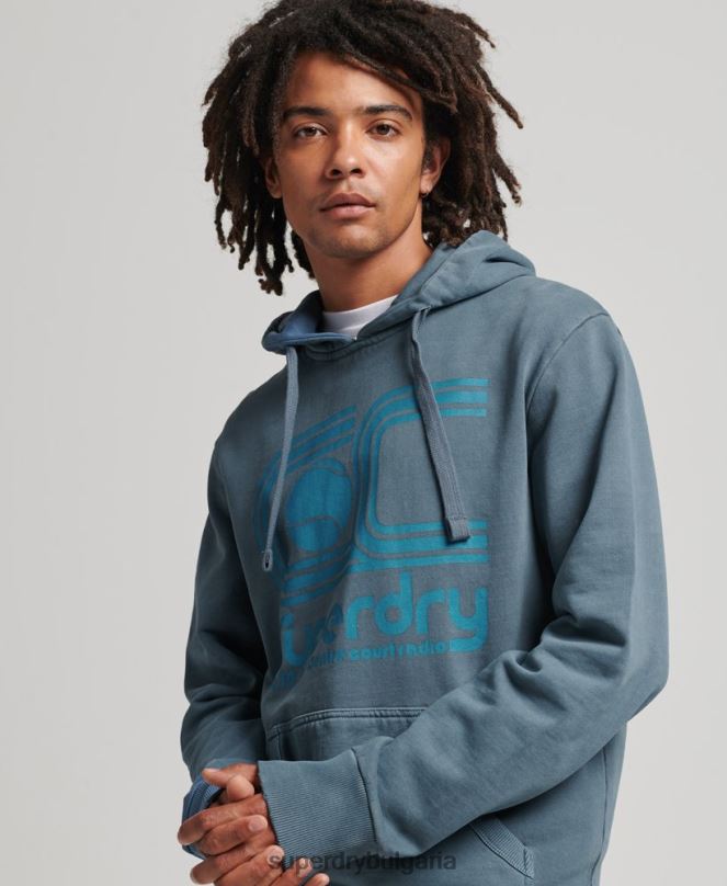 Superdry облекло N00H5225 военноморски флот мъже спортна клубна качулка
