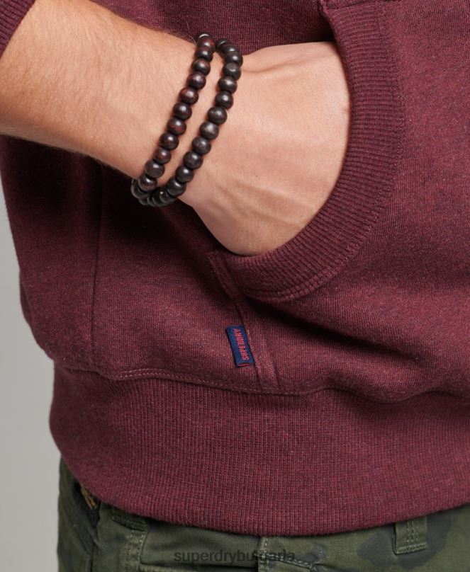Superdry облекло N00H522 червен мъже суичър с лого от органичен памук