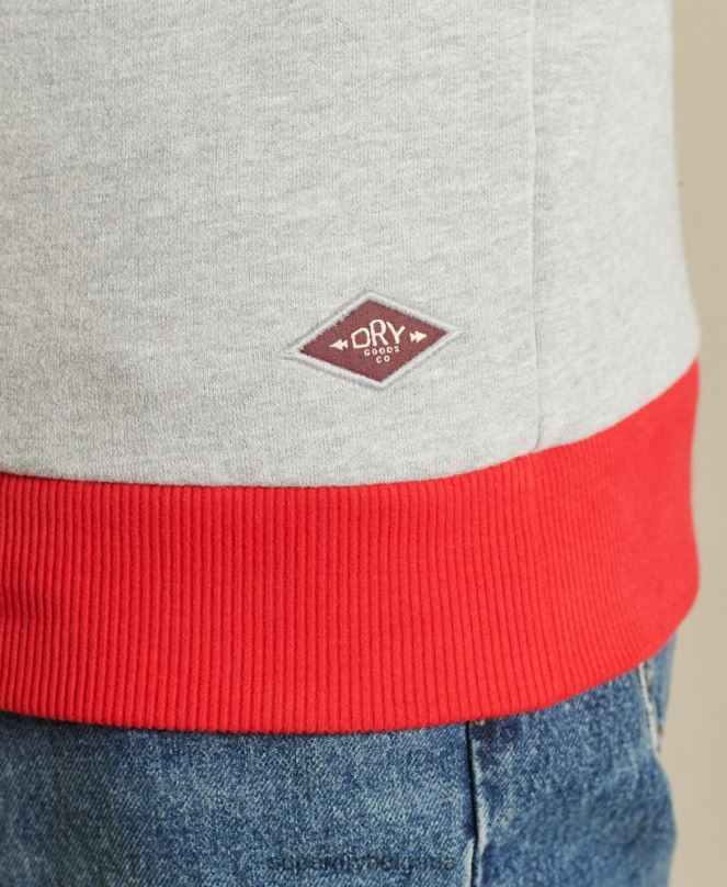Superdry облекло N00H5232 сиво мъже core лого американски класически суитшърт ringer crew