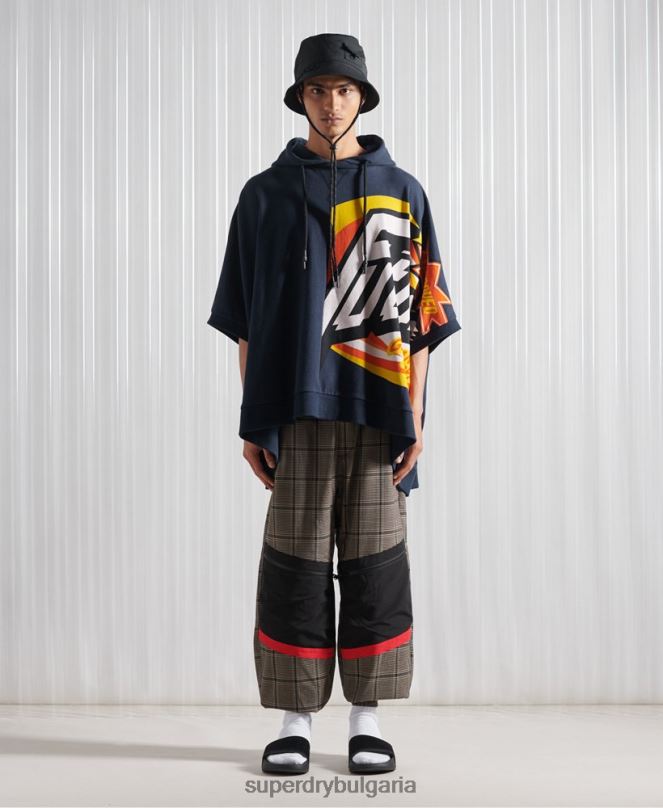 Superdry облекло N00H5233 военноморски флот мъже ограничено издание sdx rex fit hoodie