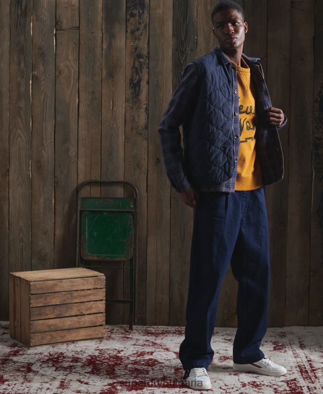 Superdry облекло N00H5235 жълто мъже лимитирана серия суитшърт със сух графика