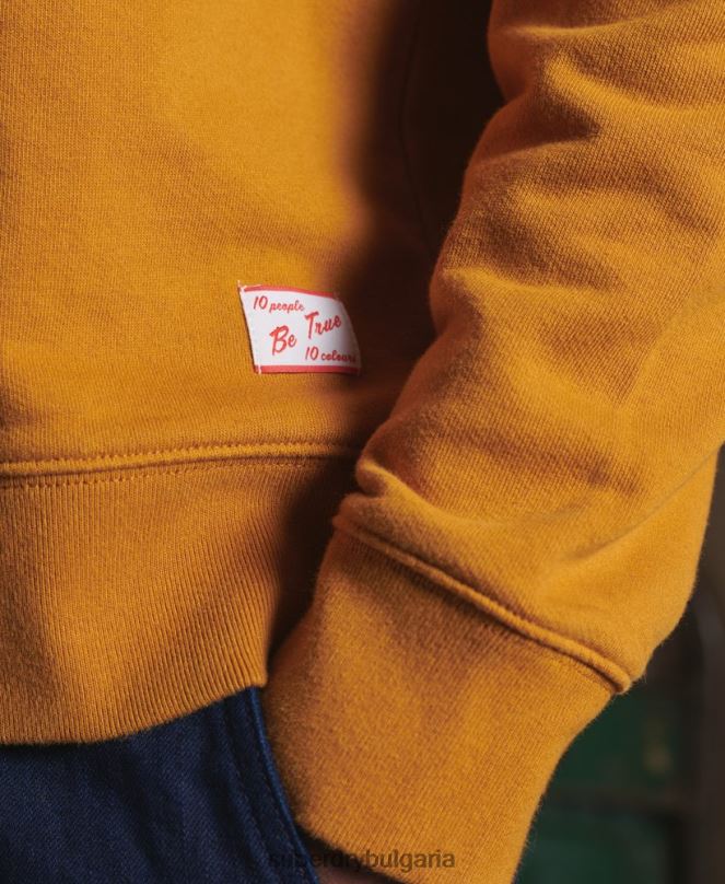 Superdry облекло N00H5235 жълто мъже лимитирана серия суитшърт със сух графика