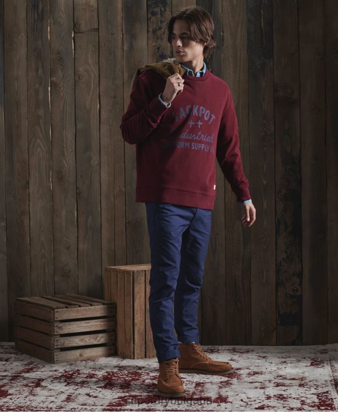 Superdry облекло N00H5236 червен мъже лимитирана серия суитшърт със сух графика