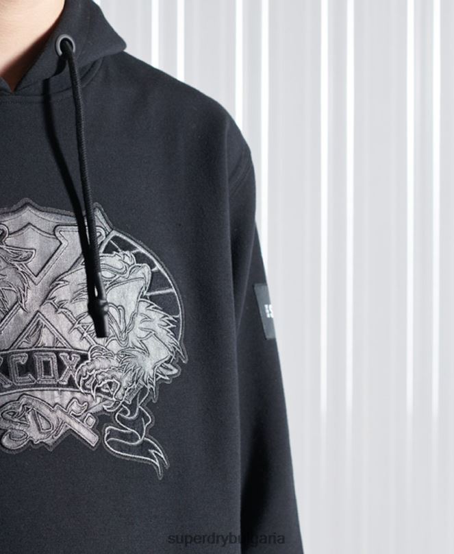 Superdry облекло N00H5237 черен мъже ограничено издание sdx nyc hoodie