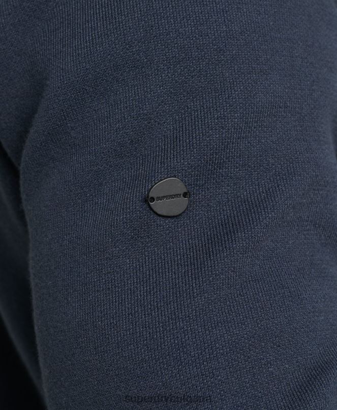 Superdry облекло N00H5266 военноморски флот мъже качулка с цип от органичен памук