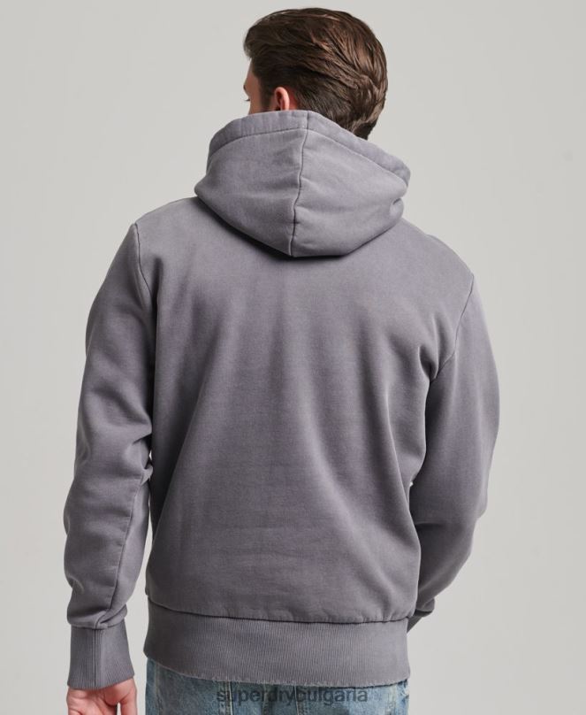 Superdry облекло N00H526 тъмно сив мъже винтидж инди марка качулка