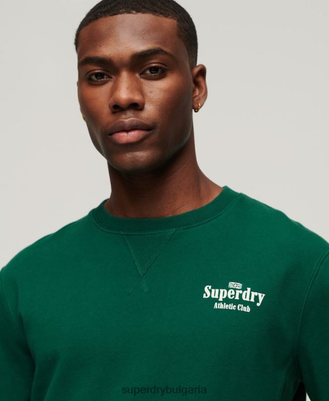 Superdry облекло N00H529 зелено мъже код атлетичен клубен суитшърт