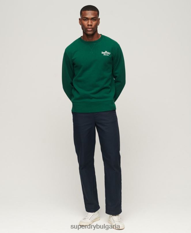 Superdry облекло N00H529 зелено мъже код атлетичен клубен суитшърт